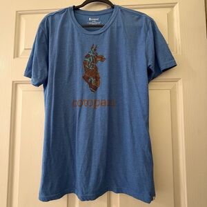 Cotopaxi Women's Altitude Llama Blue Organic T-Shirt Size L Large